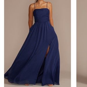 NWT Blue Clip Dot A-line Dress